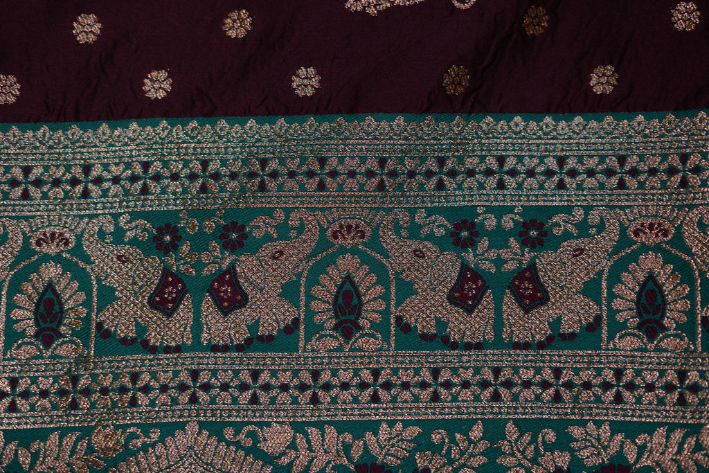 Pure Silk Banarasi Saree with Dulha-Dulhan Motif