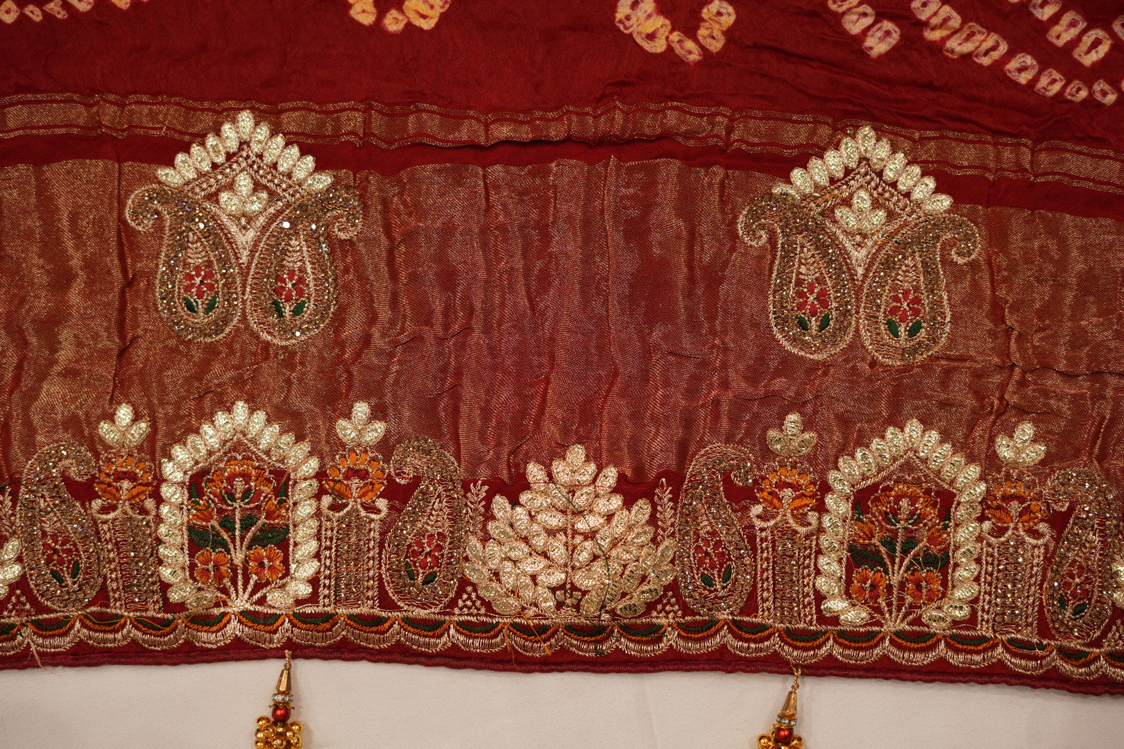 Pure Satin Silk Gharchola With Meenakari work