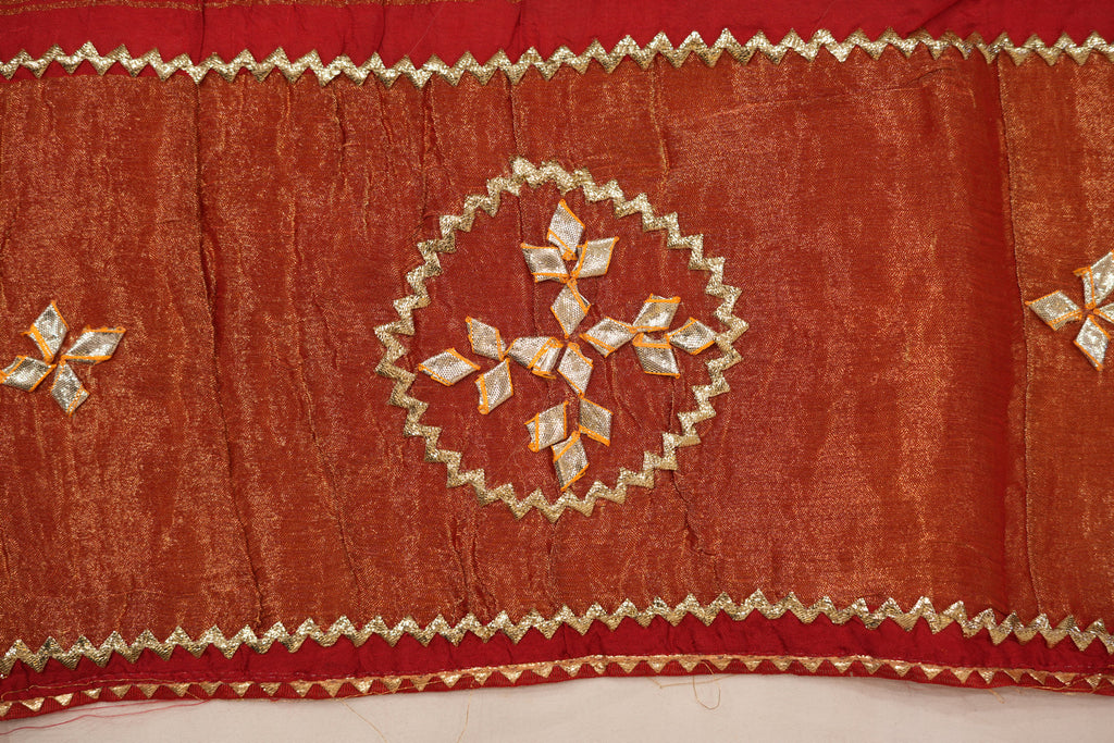 Pure Silk Bandhini Gajji With Gota Patti Work Saree