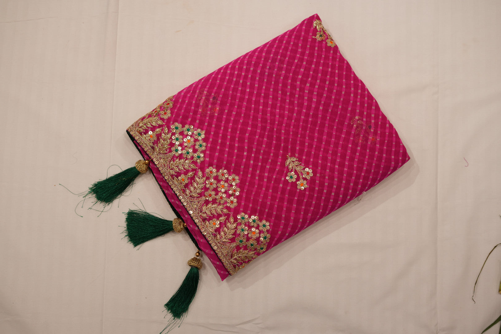Pure Georgette Leheriya With Gota Patti Hand Work