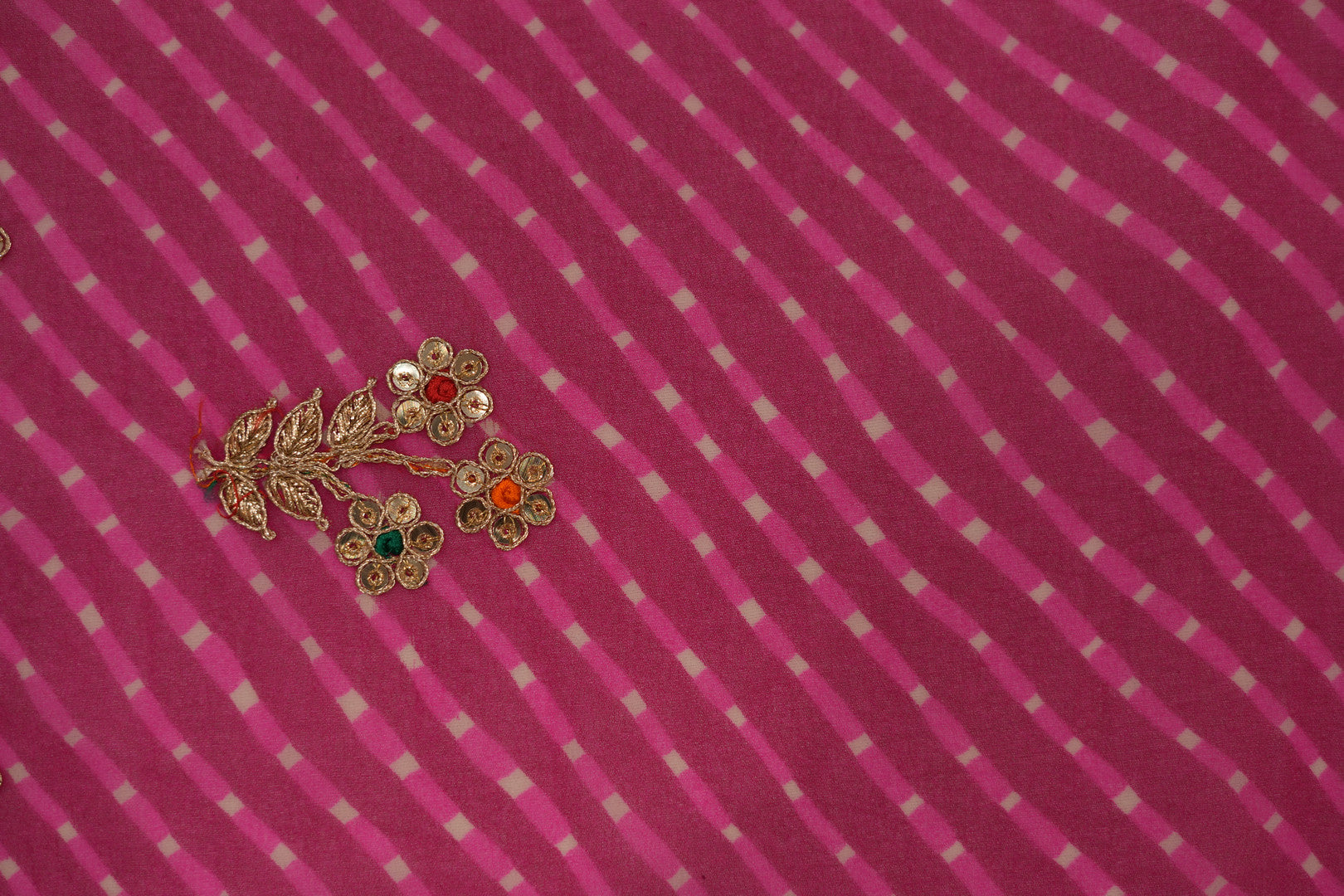 Pure Georgette Leheriya With Gota Patti Hand Work