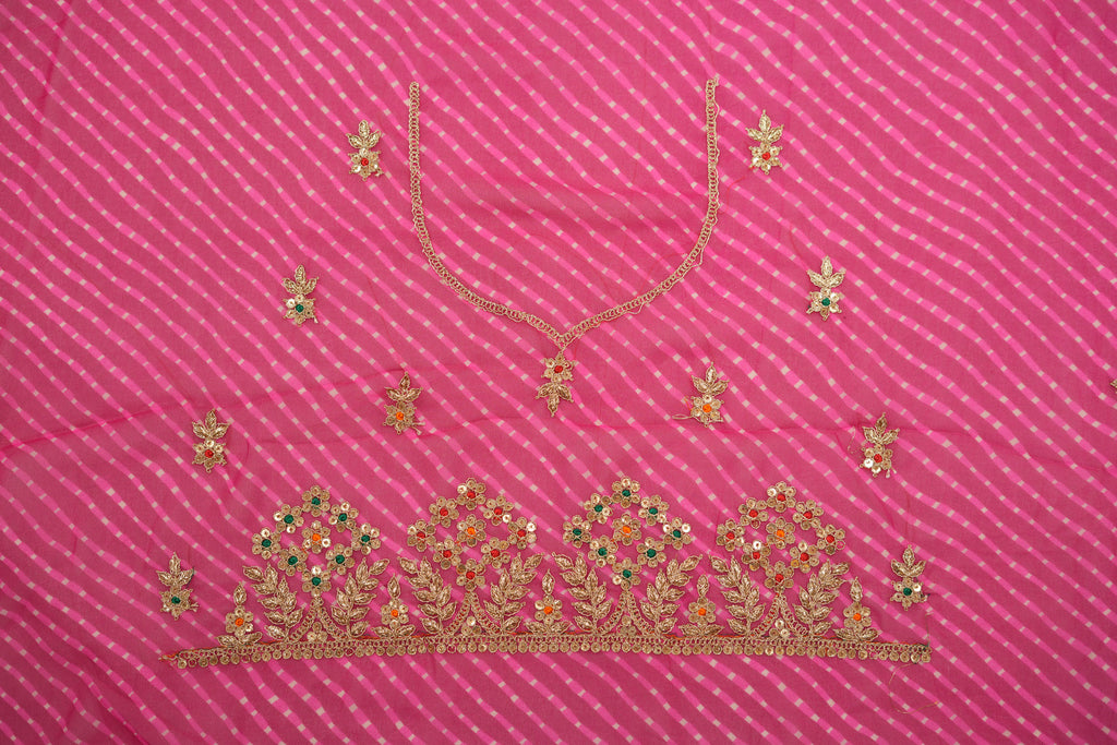 Pure Georgette Leheriya With Gota Patti Hand Work