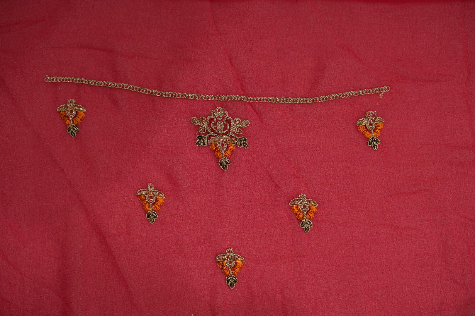 Pure Georgette Print Bandhini With Gota Patti Work