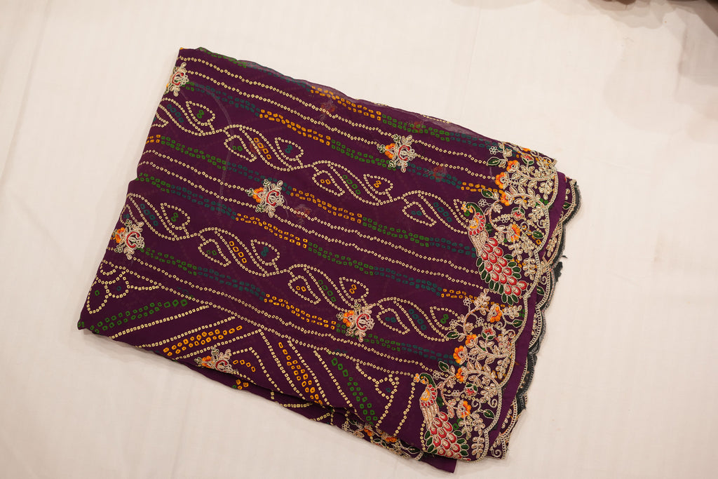 Pure Silk Saree – Purple with Intricate Patterns