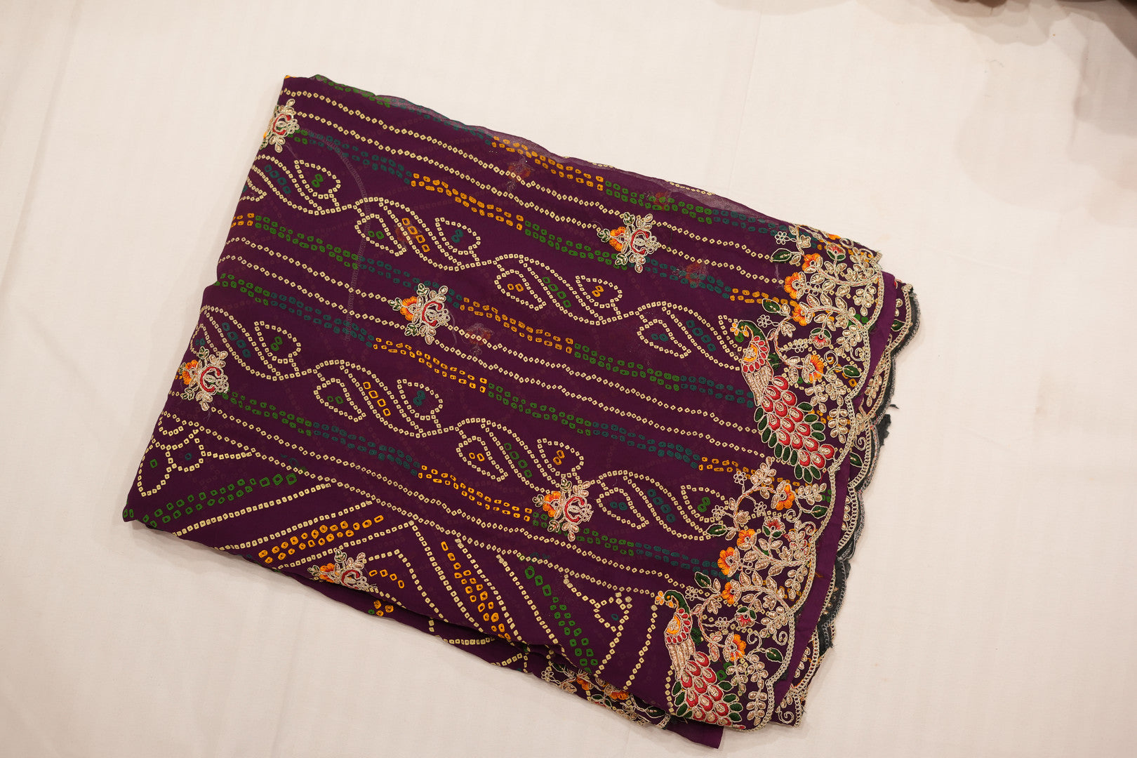 Pure Silk Saree – Purple with Intricate Patterns