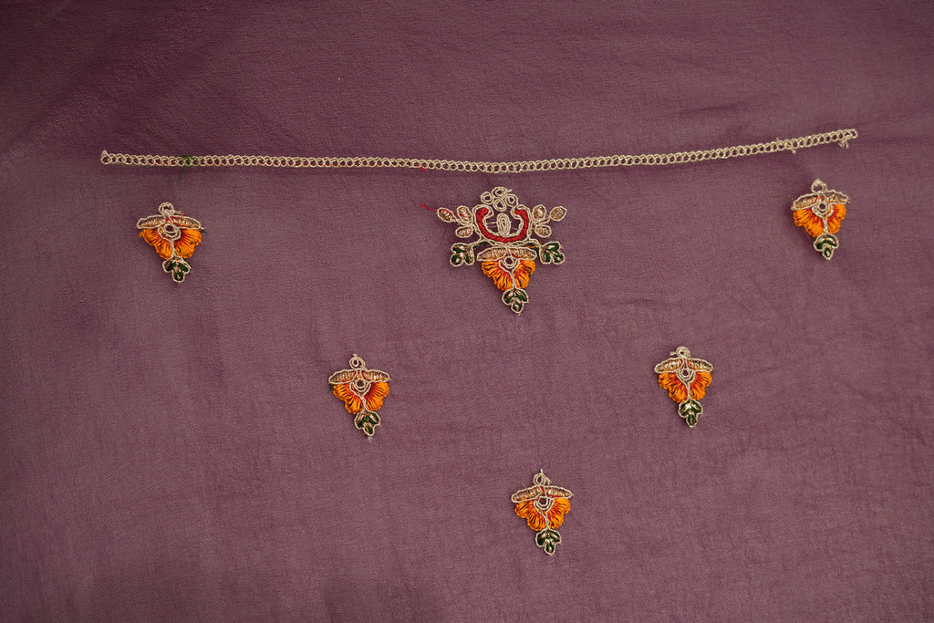Pure Silk Saree – Purple with Intricate Patterns