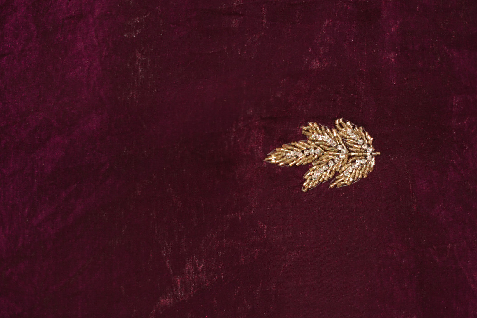 Maroon Clutch with Gold Embroidery