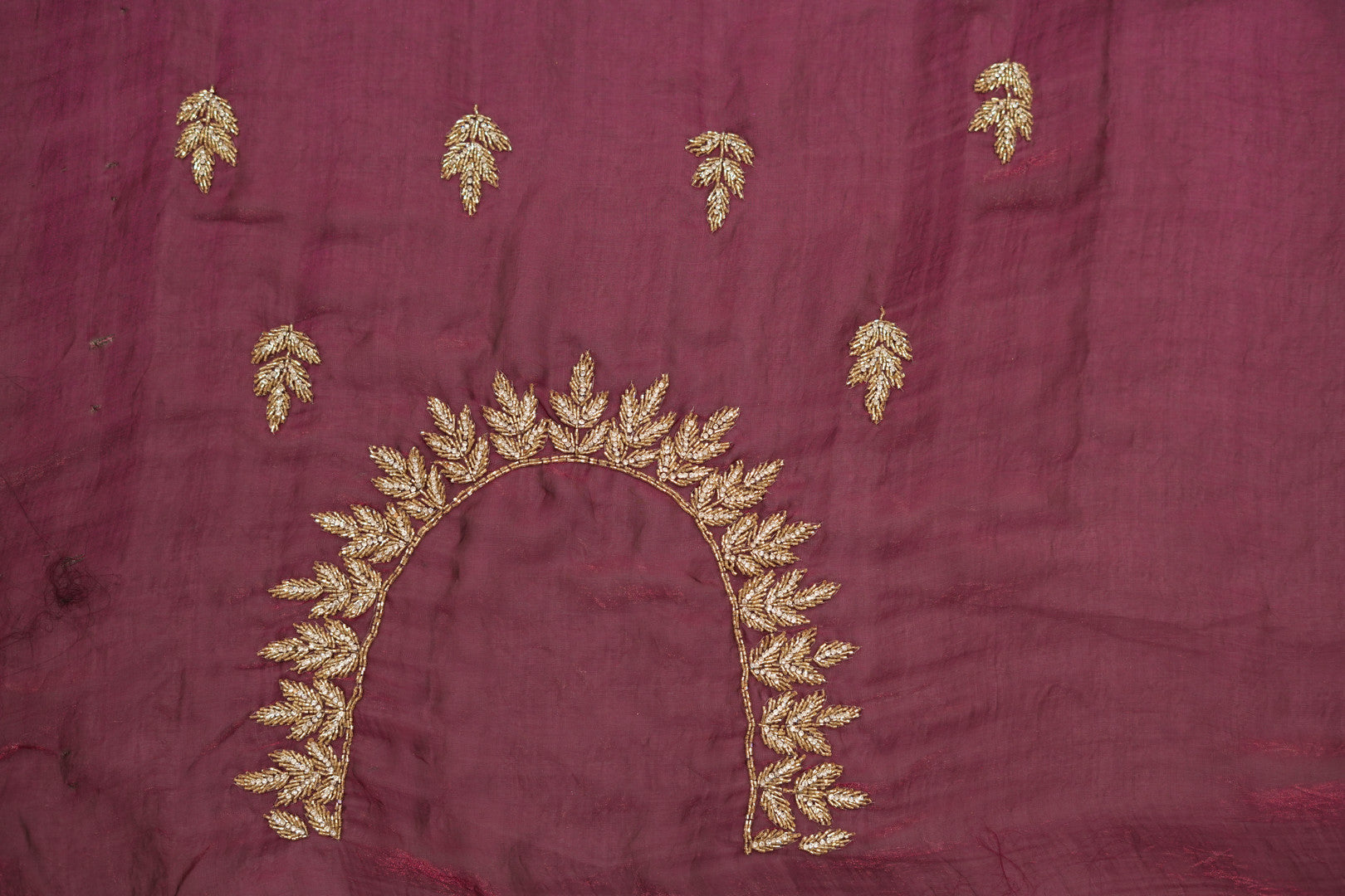 Maroon Clutch with Gold Embroidery