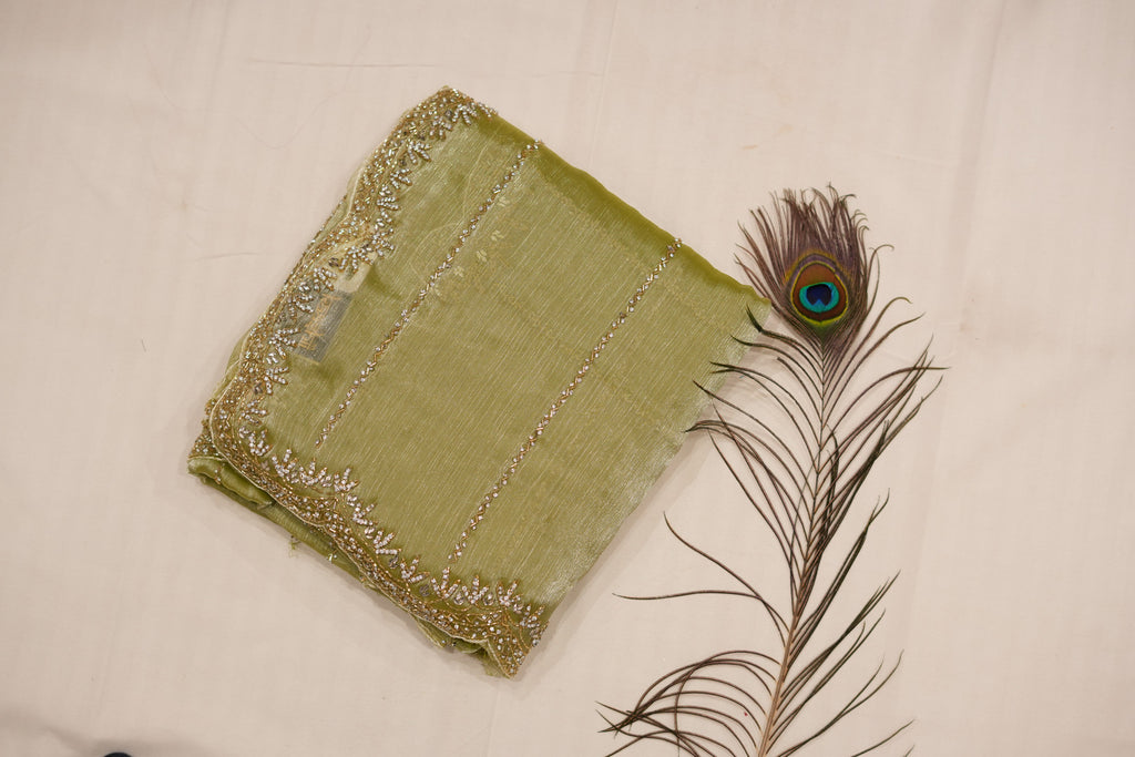 Pure Tissue Silk Saree with Silver Embroidery