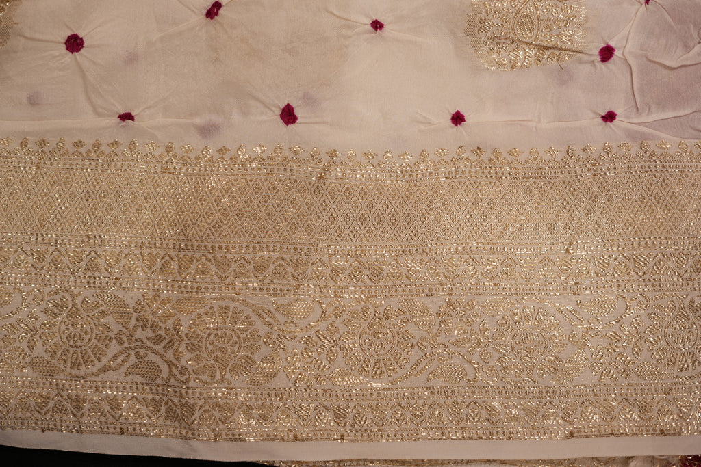 Silk Georgtte Rai Bandhej Saree