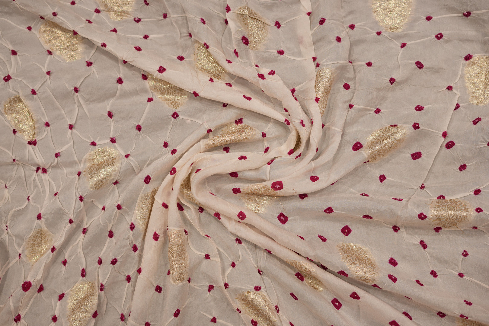 Silk Georgtte Rai Bandhej Saree